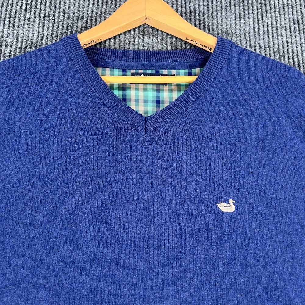 Southern Marsh Sweater Mens Large Blue V Neck Long Sleeve Casual Comfort - Picture 4 of 12